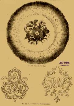 No. 19 CLARET-JUG MAT,
Nos 20. 21 CORNERS FOR HANDKERCHIEF 