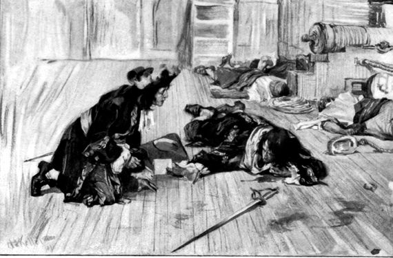 'Take that,' he feebly said, 'and swear that it shall be
delivered.'