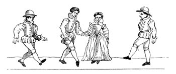 La Galliarde. From the "Orch&eacute;sographie" of Thoinot Arbeau (Jean Tabourot), Langres, 1588.