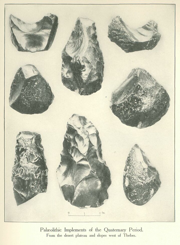 008.jpg Palaeolithic Implements of the Quaternary Period.
From the Desert Plateau and Slopes West of Thebes. 
