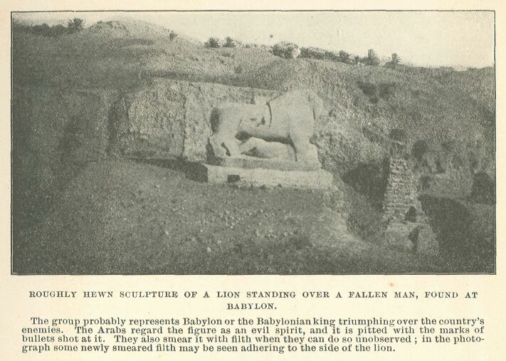 161.jpg Roughly Hewn Sculpture of a Lion Standing over A
Fallen Man, Found at Babylon. 
