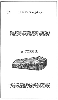Illustration of Riddle XIV in &ldquo;The Puzzling-Cap&rdquo;