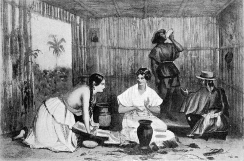 WOMEN GRINDING CHOCOLATE.
From Squier "Nicaragua"