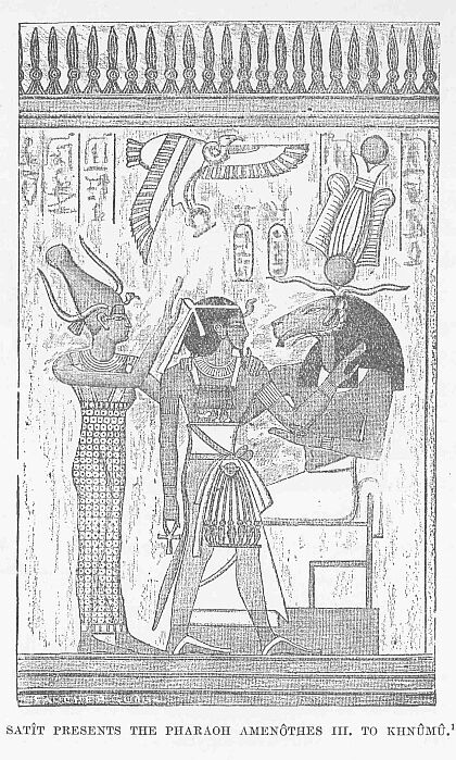 350.jpg Sat�t Presents the Pharaoh Amen�thes Iii. To Khn�m�.1 