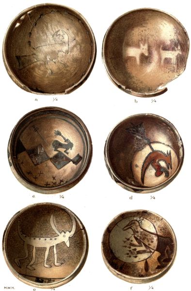 PL. CXXX&mdash;
FOOD BOWLS WITH FIGURES OF QUADRUPEDS FROM SIKYATKI