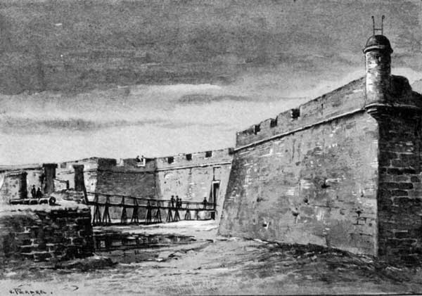 FORT MARION&mdash;VIEW FROM WATER-BATTERY.