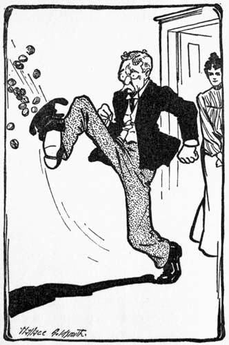 I picked the hat up, and gave it one sound, savage
kick.