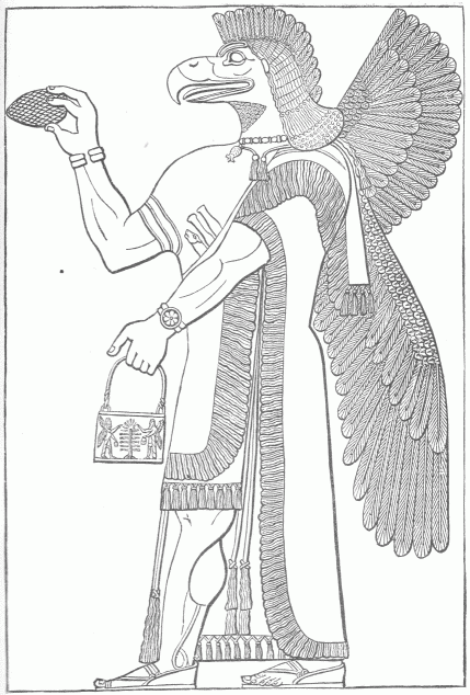 66.&mdash;EAGLE-HEADED FIGURE BEFORE THE SACRED TREE. (Smith's
"Chaldea.")