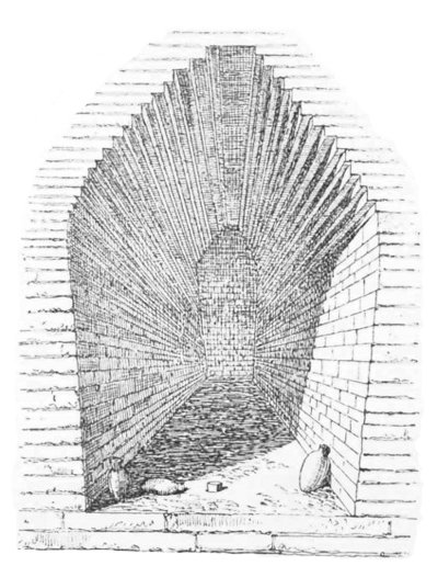 Fig. 89.&mdash;Tomb-chamber at Mugheir; from Taylor.
