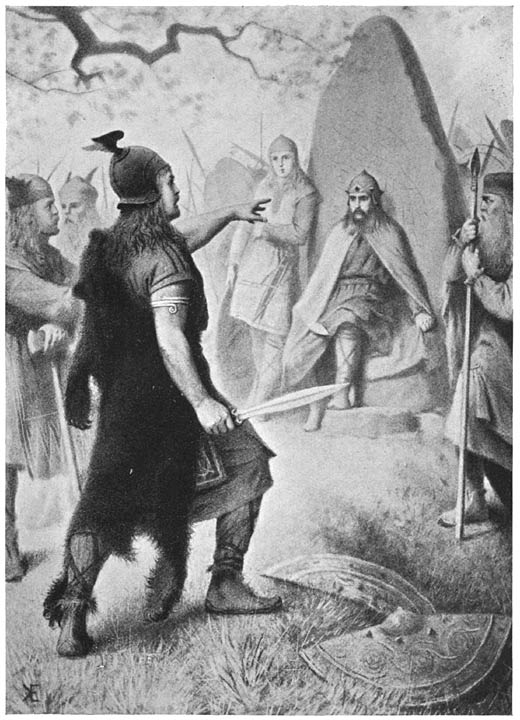 Frithiof cleaves the Shield of Helg&eacute;