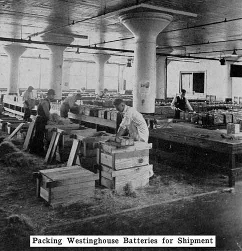 Photo: Packing Westinghouse batteries for
shipment