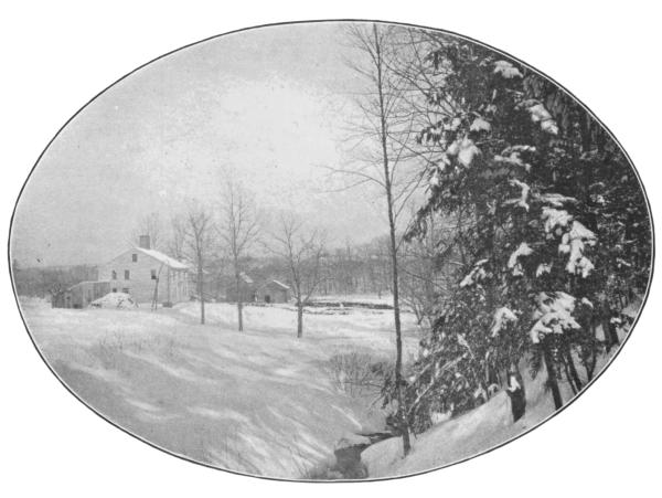 BIRTHPLACE IN WINTER
From hemlocks above brook
Copyright, 1891, by A. A. Ordway.