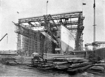 The “Titanic” and the “Olympic” building in the largest
gantry in the world