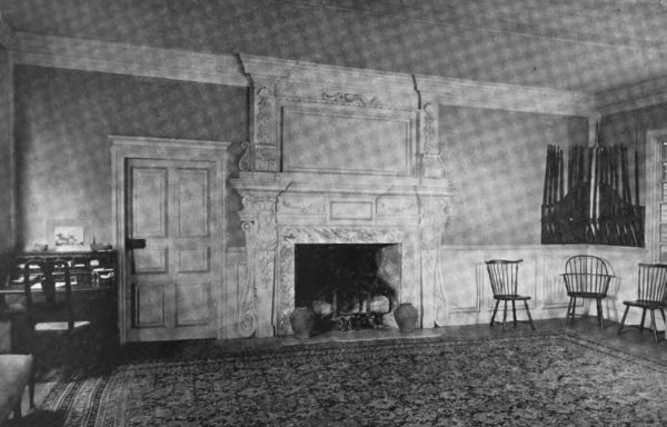 Plate LII.&mdash;Dance Hall, Wentworth House, showing Marble Fireplace.