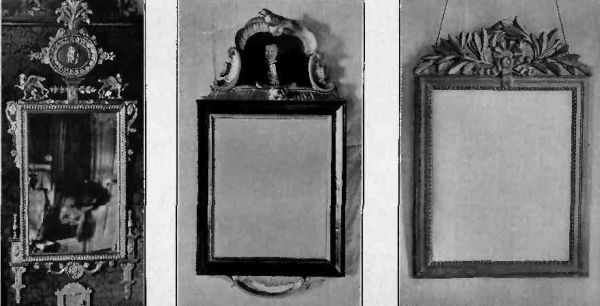 Plate XLV.&mdash;Mirror, 1770; Lafayette Courting Mirror, Osgood Collection; Empire Mirror, 1810.