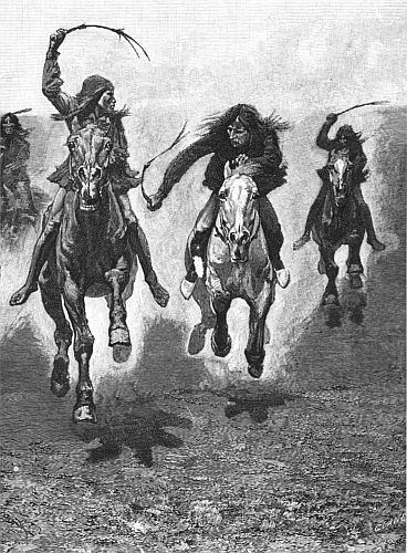 AN INDIAN HORSE-RACE&mdash;COMING OVER THE SCRATCH