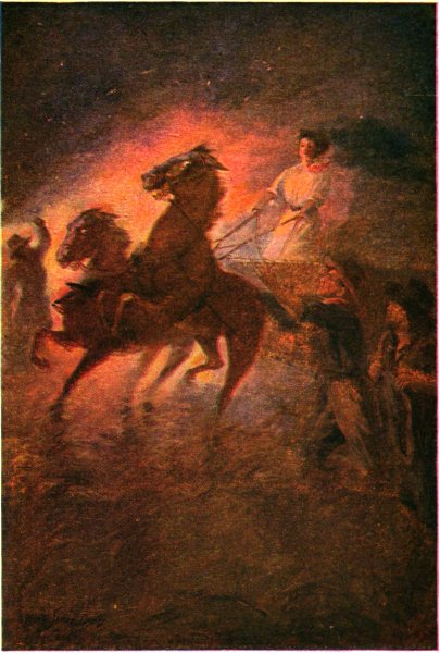 "GET HOLD OF THE BEASTS, SOME OF YOU. IT'S MRS. LELAND.
SHE'S A DAISY!