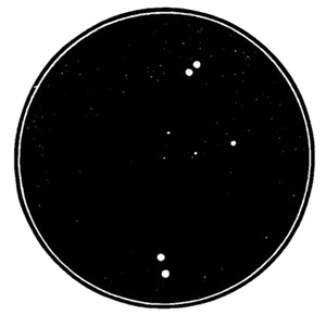 Fig. 62.

η Lyr�. A double-binary star.
Each couple revolves, and
the couples probably also revolve
round each other. (After
Chambers.)