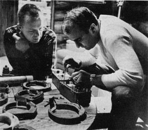 Figure 12.&mdash;Each radio collar had a different
frequency tuned to special receivers, which allowed
each wolf to be identified. (Photo courtesy
of D. L. Breneman.)