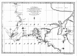 A Map
exhibiting M^R. HEARNE'S TRACKS in his
two Journies for the discovery of the
Copper Mine River
in the Years 1770, 1771 and 1772
under the direction of the
Hudson's Bay Company
