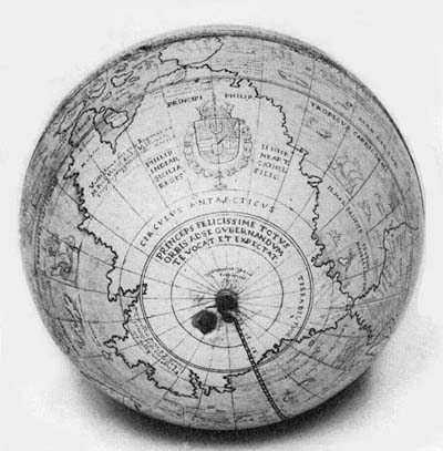 South Polar
Region on Globe of Antonio Spano, 1593.