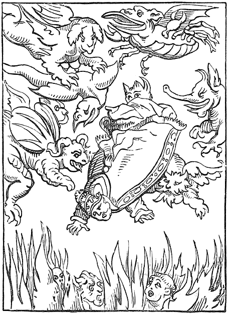 Fig. 13.&mdash;Antichrist&rsquo;s Descent (L. Cranach).