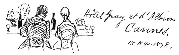 H�tel Gray et d'Albion Cannes, 15 Nov. 1878.