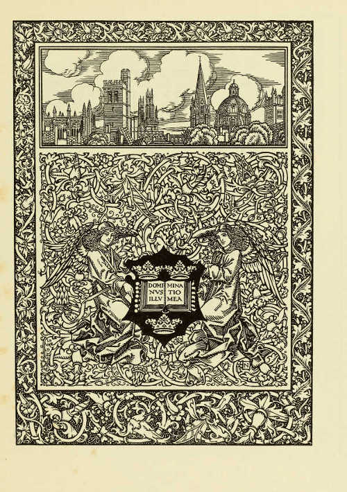FRONTISPIECE TO AYMER VALLANCE'S “OLD COLLEGES OF
OXFORD” DESIGNED BY HAROLD NELSON FROM SUGGESTIONS BY AYMER VALLANCE
PUBLISHED BY MESSRS. B. T. BATSFORD LTD.