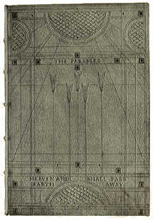 BOOKBINDING IN WHITE PIGSKIN, WITH BLIND AND GOLD
TOOLING BY SYBIL PYE