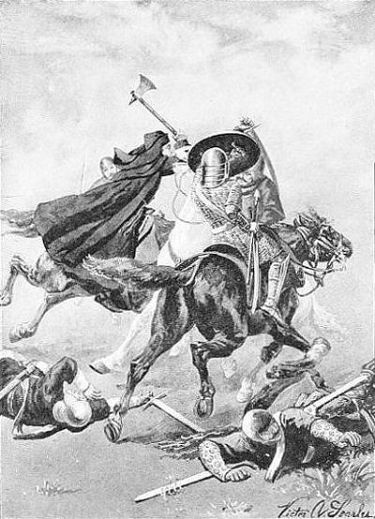 "FOR FATHER BRIAN'S AX CAME DOWN UPON THAT
MAN'S HELMET."