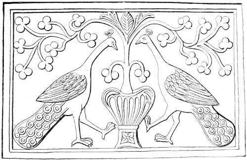 Fig. 6.&mdash;Sacred tree, from a sculptured slab in the Treasury of St. Mark&rsquo;s, Venice.
