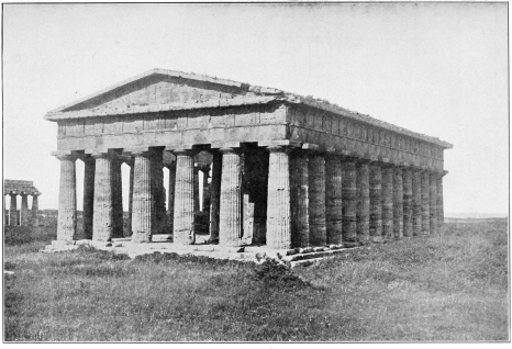 HEXASTYLE DORIC TEMPLE, PAESTUM, SOUTHERN ITALY, CALLED
“TEMPLE OF NEPTUNE.”