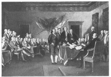 The signing of the Declaration of Independence, that
historic document of which Jefferson was the author.