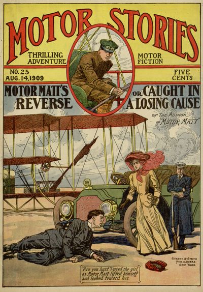 "Are you hurt"? cried the girl,
as Motor Matt lifted himself
and looked toward her.