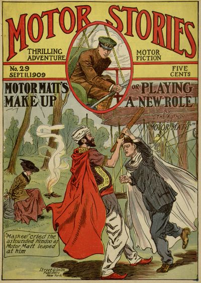 "Maskee!" cried the
astounded Hindoo as
Motor Matt leaped
at him