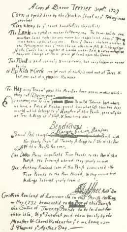 Facsimile of Ellis Wynne&rsquo;s Handwriting